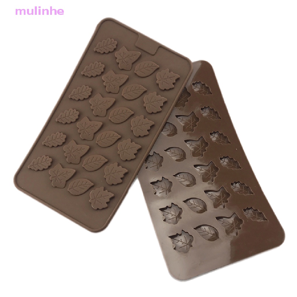 1 Khuôn Làm Bánh / Sô Cô La / Xà Phòng Hình Chiếc Lá 3D Bằng Silicone 24 Ngăn