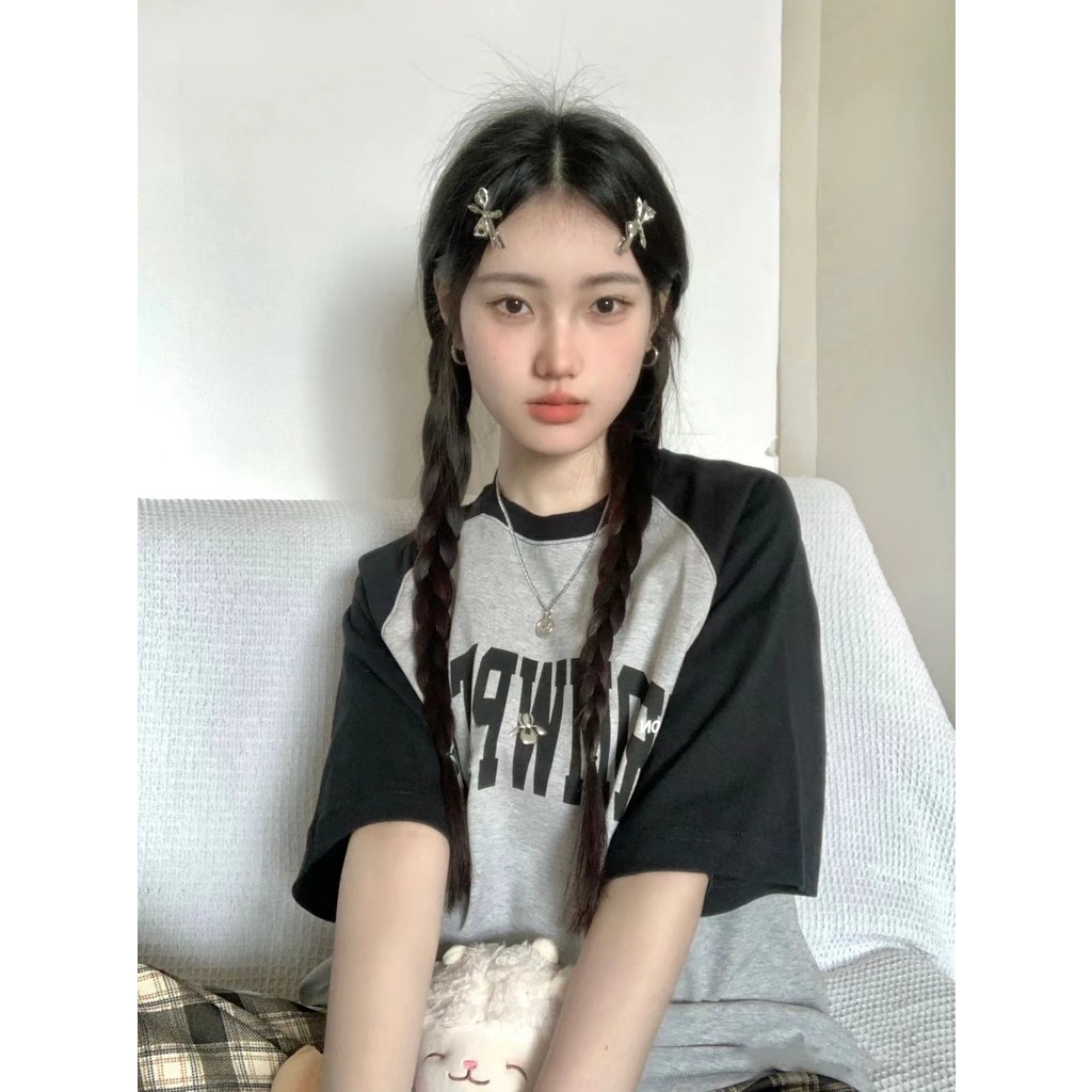 Áo Thun 100% Cotton Tay Ngắn Dáng Rộng In Họa Tiết Hoạt Hình Phong Cách Hàn Quốc Thời Trang Cho Nữ