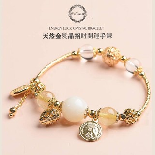 Vòng đeo tay may mắn bằng titan đính đá pha lê trái tim xinh xắn