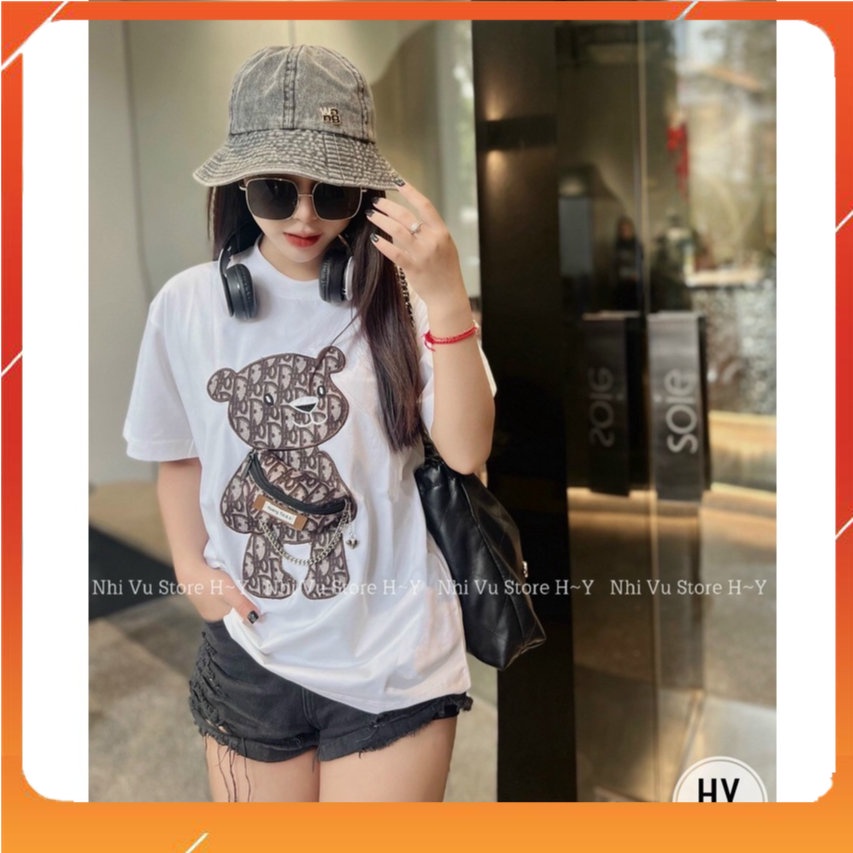 Áo thun unisex nam nữ form rộng giấu quần, thời trang hàn quốc 0018