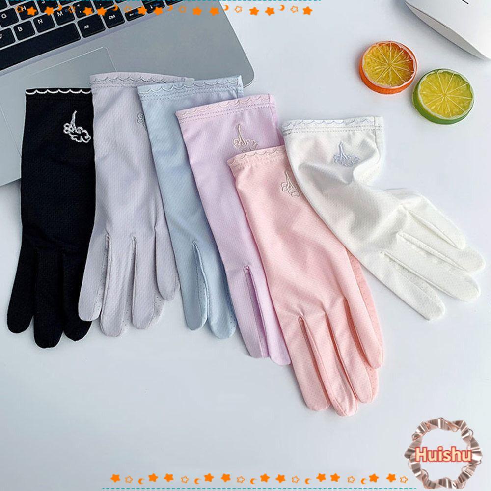 Găng Tay Lái Xe Bằng Lụa Lạnh Chống Tia UV