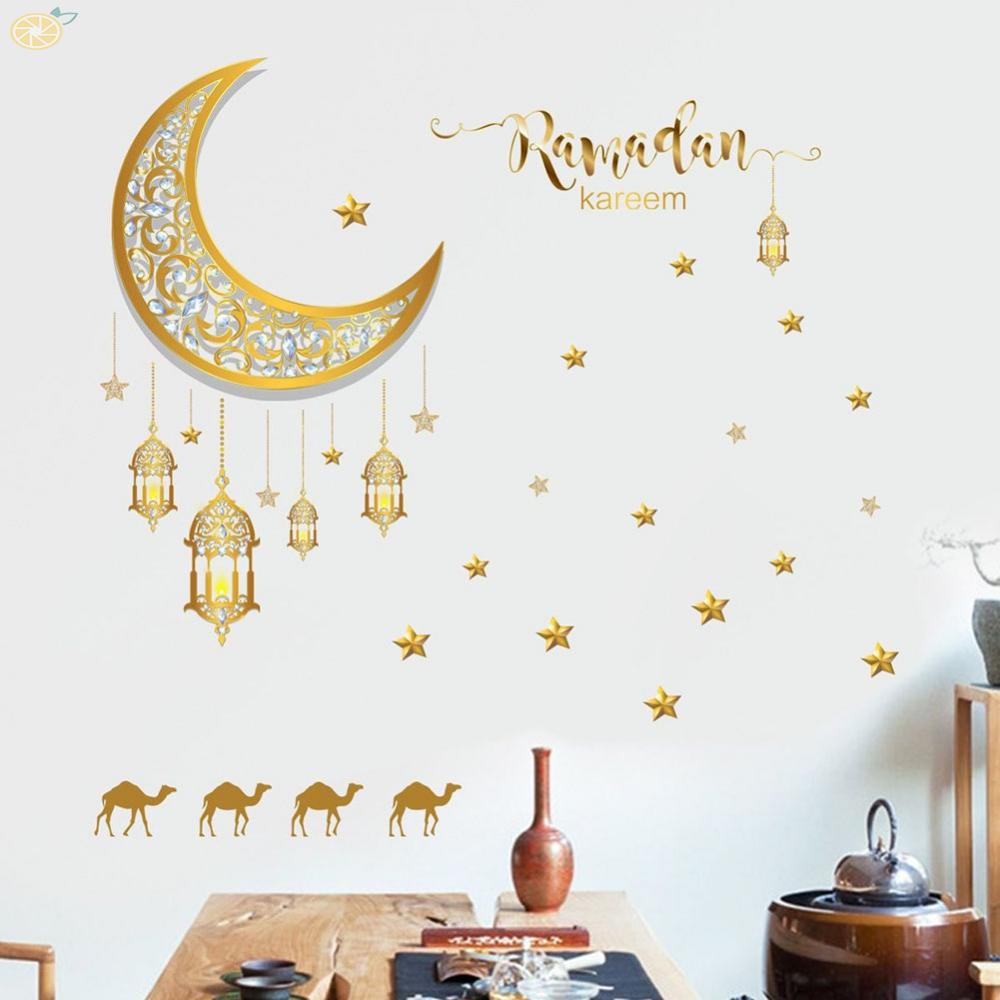 【VARSTR】Eid Mubarak Wall Stickers Ramadan Decoration For Home Islamic Muslim Party/Home Decoration