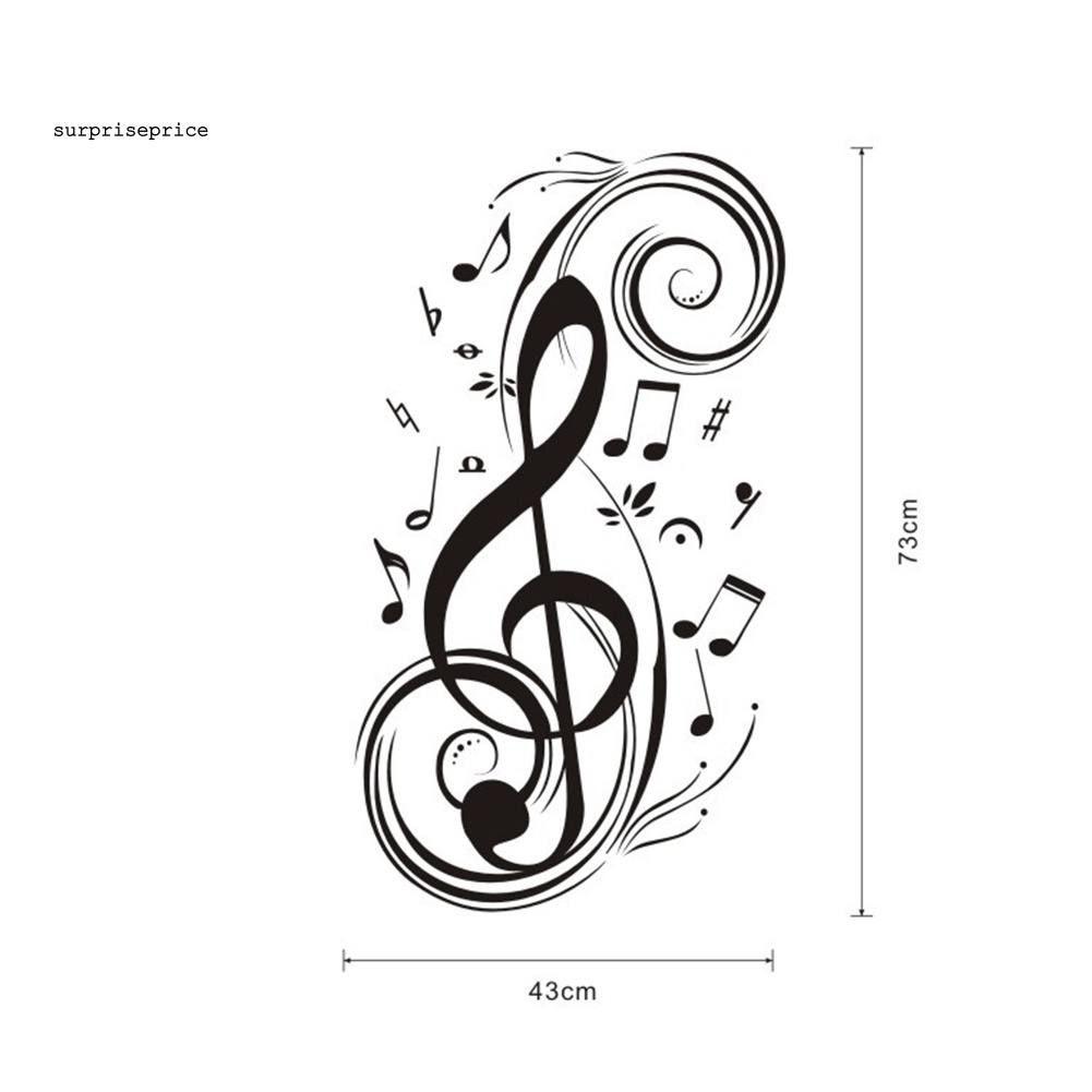 Decal dán tường Bằng PVC Họa Tiết Hình Nốt Nhạc Dùng Trang Trí Phòng Khách