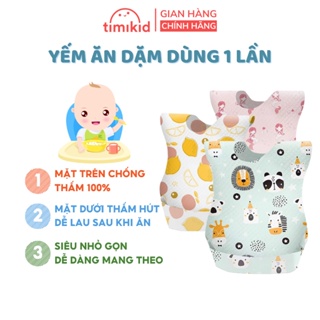 Yếm Ăn Dặm Dùng 1 Lần Cho Bé Chất Liệu Vải Không Dệt Chống Thấm Hiệu Quả