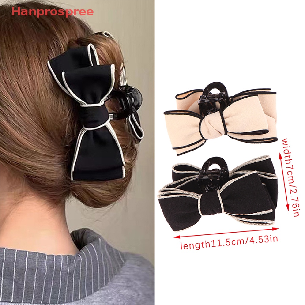 Kẹp Càng Cua Lớn Màu Trắng Đen Thanh Lịch Tối Giản Cho Nữ