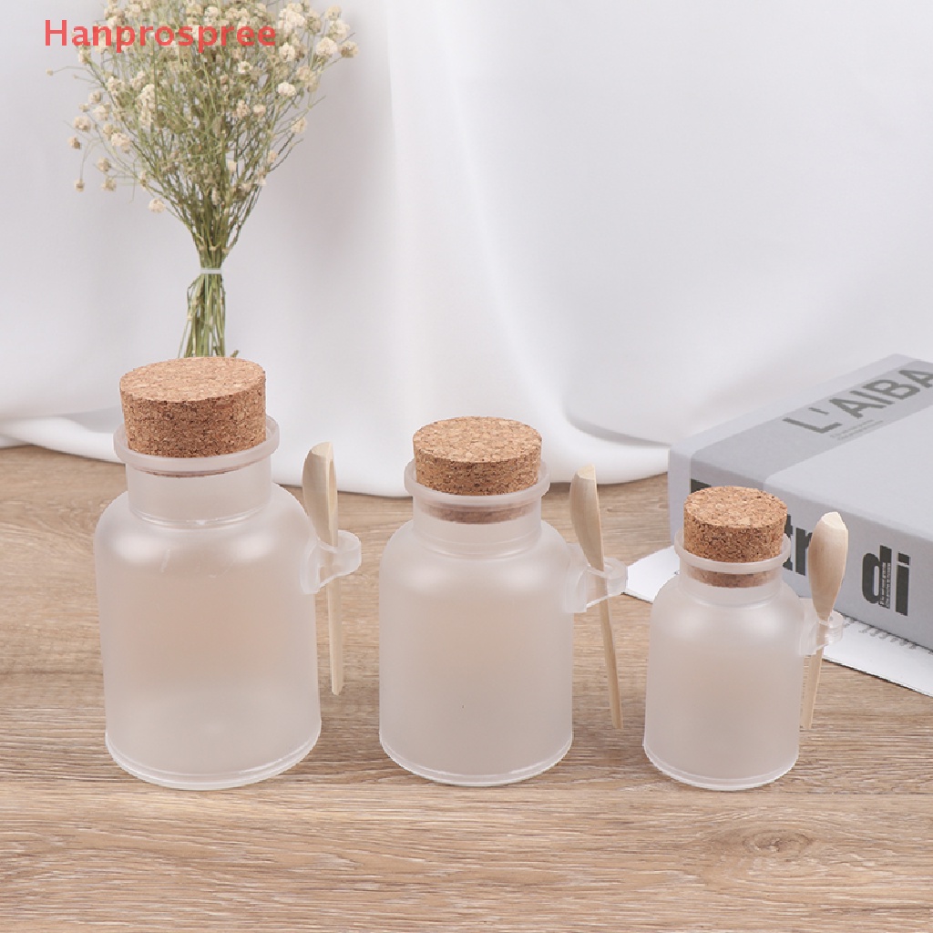 Lọ Nhựa Rỗng Đựng Muối Tắm / Kem / Mỹ Phẩm Có Nút Bần Và Muỗng