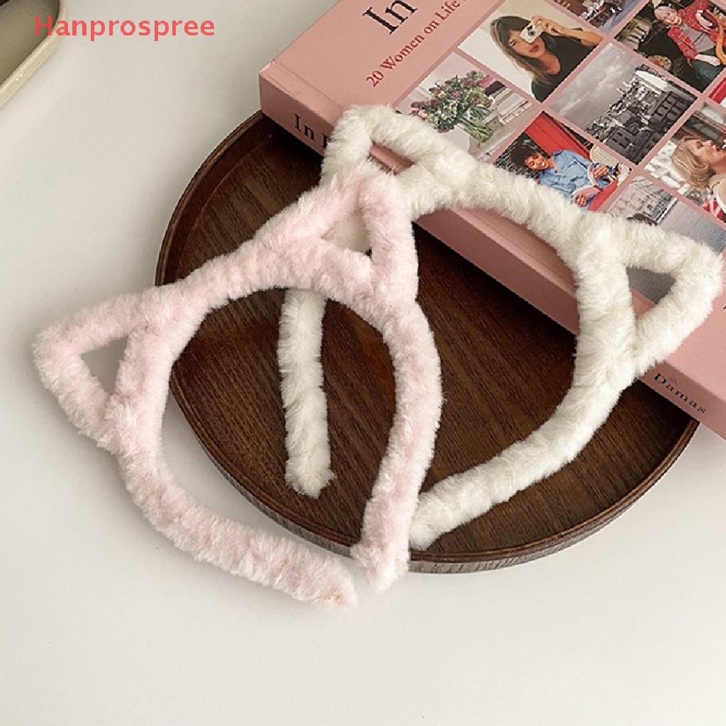 Băng Đô Cài Tóc Tai Mèo Bằng Len Phối Nhung Thời Trang Thu Đông Cho Nữ