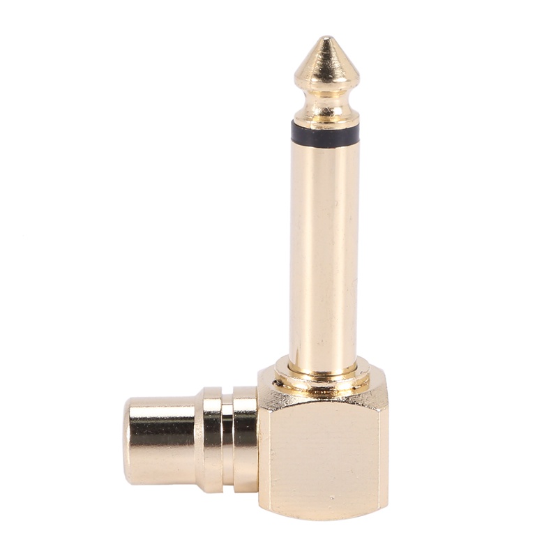 Set 2 Đầu Chuyển Đổi Âm Thanh RCA Female Sang 1 / 4 inch Mono Male Góc Phải Màu Vàng
