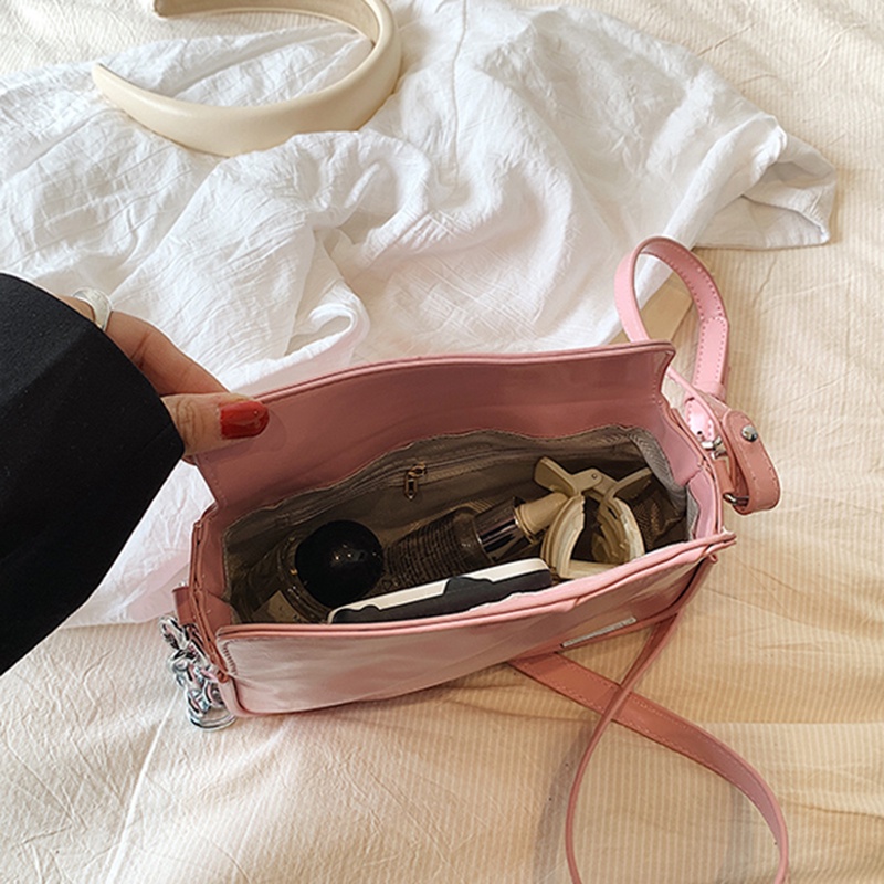 Túi Đeo Vai Hình Vuông Cỡ Nhỏ Có Khóa Kéo Phong Cách Hàn Quốc Thời Trang Cho Nữ