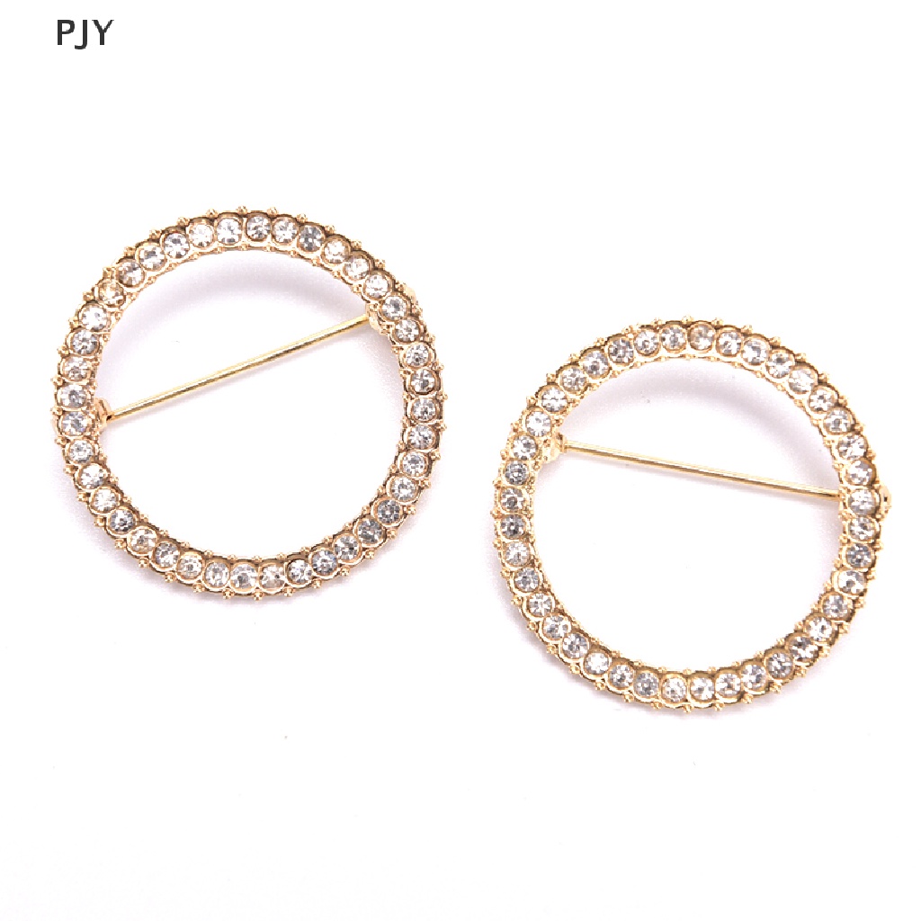 Ghim Cài Áo Hình Tròn Đính Pha Lê Đơn Giản Thời Trang Cho Nữ PJ