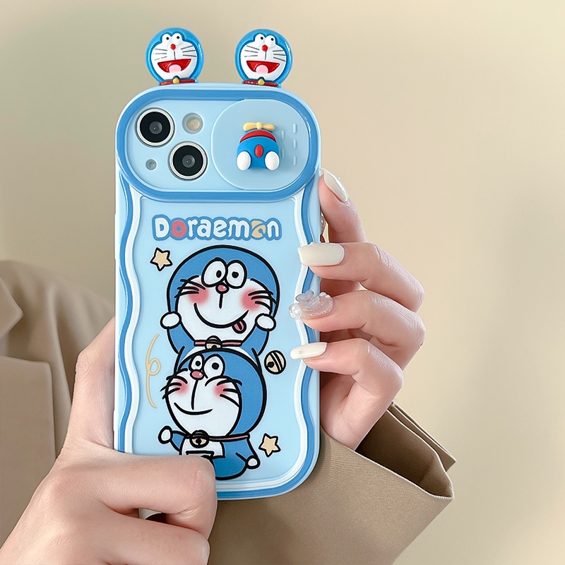 Ốp Điện Thoại TPU Dẻo Họa Tiết Doremon 3D Dễ Thương Cho iPhone 14 13 12 Pro Max Plus 11