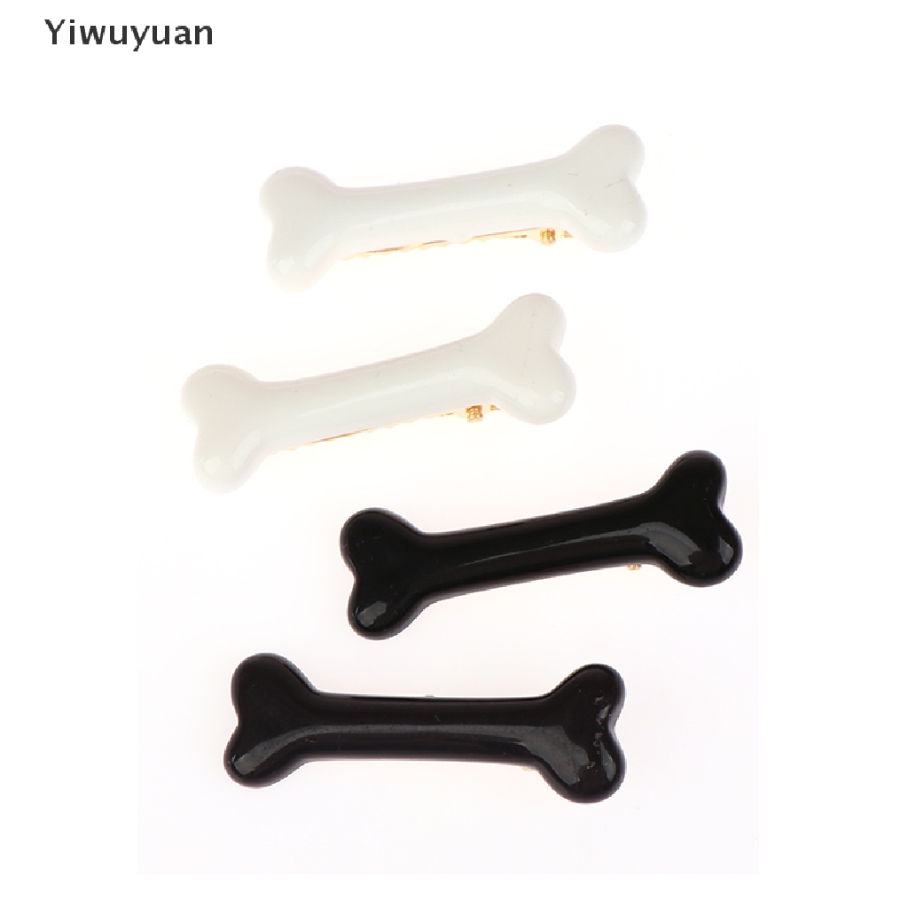 1 Cặp Kẹp Tóc Hình Xương Chó / Mèo Thời Trang Cho Nữ