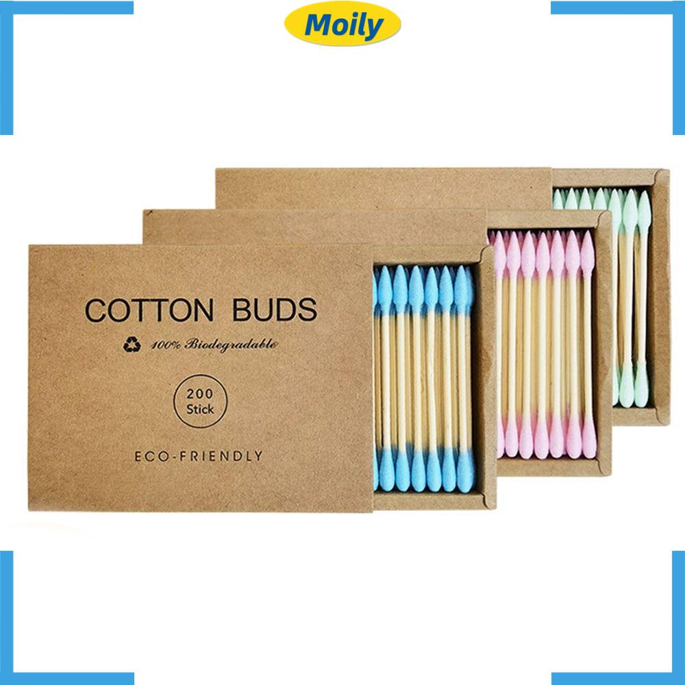 Set 200 Tăm Bông Hai Mặt Đầu Tròn Chất Lượng Cao