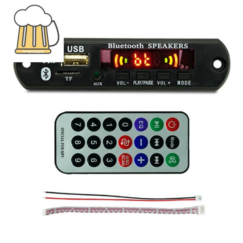 Mô Đun Bảng Mạch Giải Mã USB MP3 Bluetooth 12V MP3 WMA FM AUX USB TF Cho Loa Xe Hơi Điều Khiển Từ Xa
