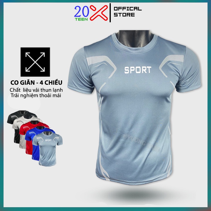 Áo thể thao nam SPORT cổ tròn ngắn tay đẹp vải thun lạnh cao cấp 20X96E