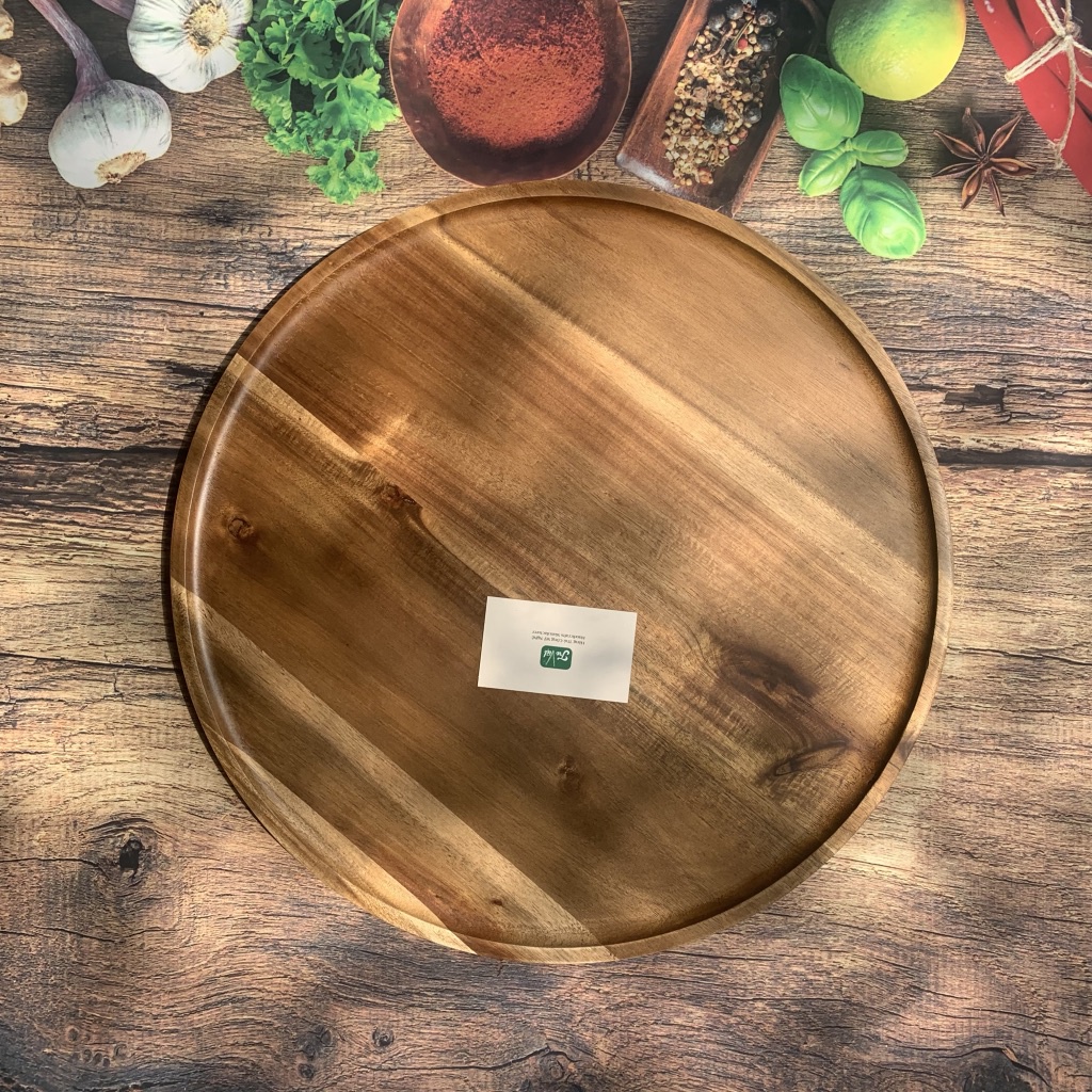 Khay gỗ tràm trang trí nhiều kích thước - Acacia round tray