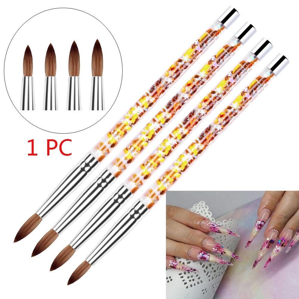 SHOOGIX Pure  Nylon Hair UV Gel Nail Polish Brush Fashion Manicure Tool With Liquid Glitter Handle