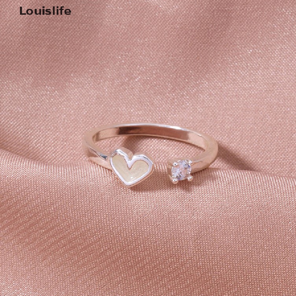 Nhẫn Louislife Phát Sáng Trong Đêm Hình Trái Tim Có Thể Điều Chỉnh Kích Thước Cho Cặp Đôi