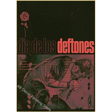 Áp Phích Giấy kraft In Hình Ca Sĩ deftones Nghệ Thuật Cổ Điển Trang Trí Phòng Ngủ / Quán Cà Phê / bar