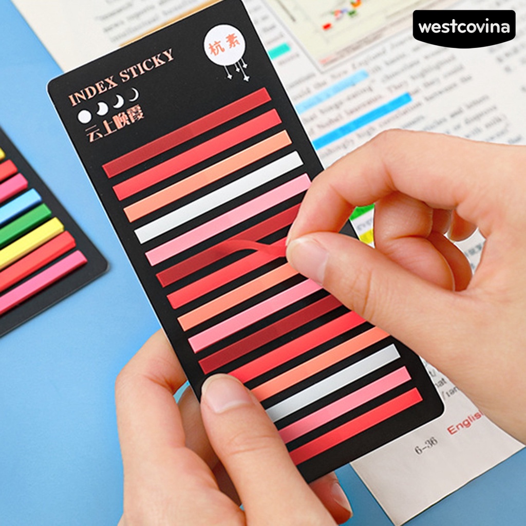 [COD]♪1 Túi Giấy Ghi Chú Màu Huỳnh Quang Trong Suốt Chống Nước Tự Dính Có Thể Tháo Rời Cho Học Sinh