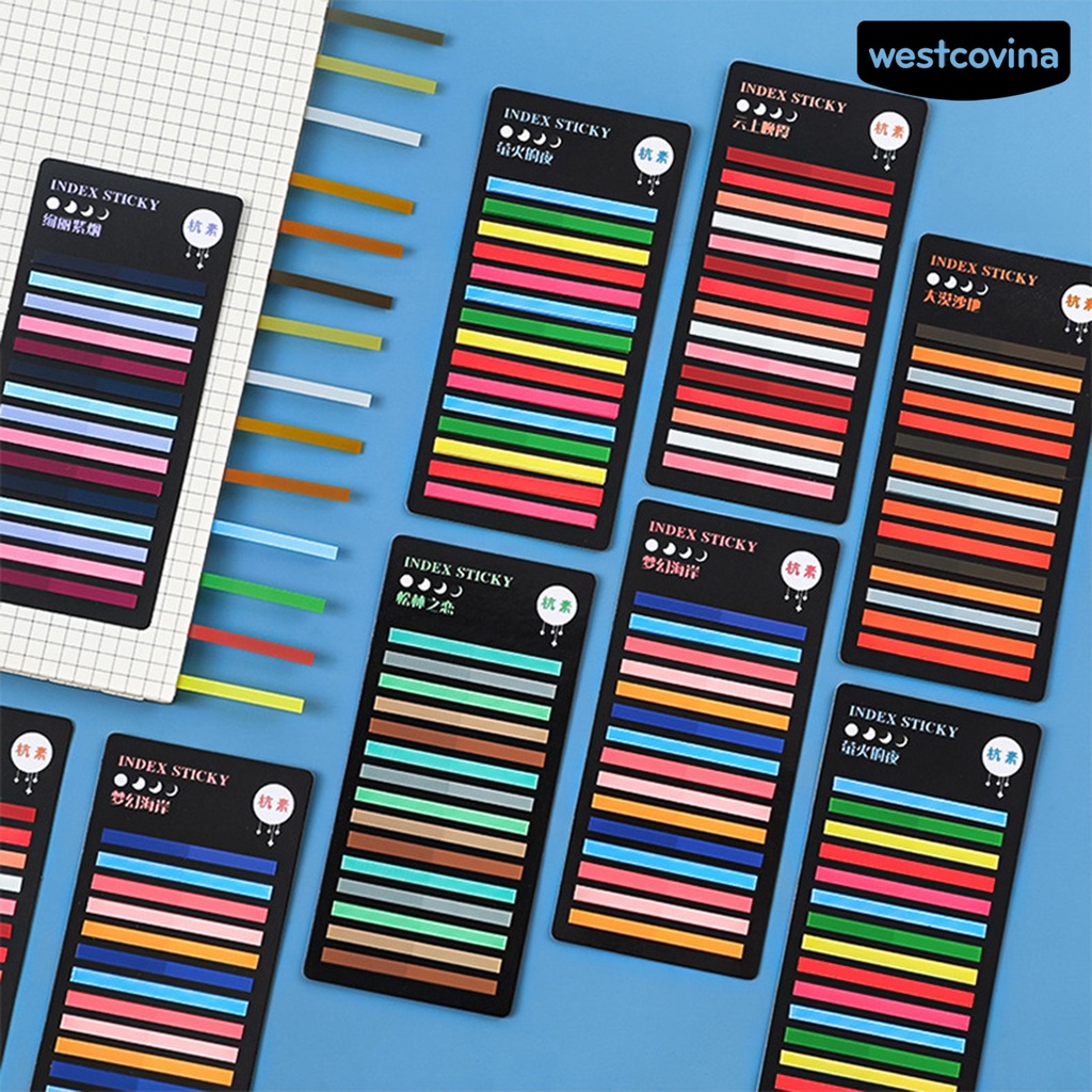 [COD]♪1 Túi Giấy Ghi Chú Màu Huỳnh Quang Trong Suốt Chống Nước Tự Dính Có Thể Tháo Rời Cho Học Sinh