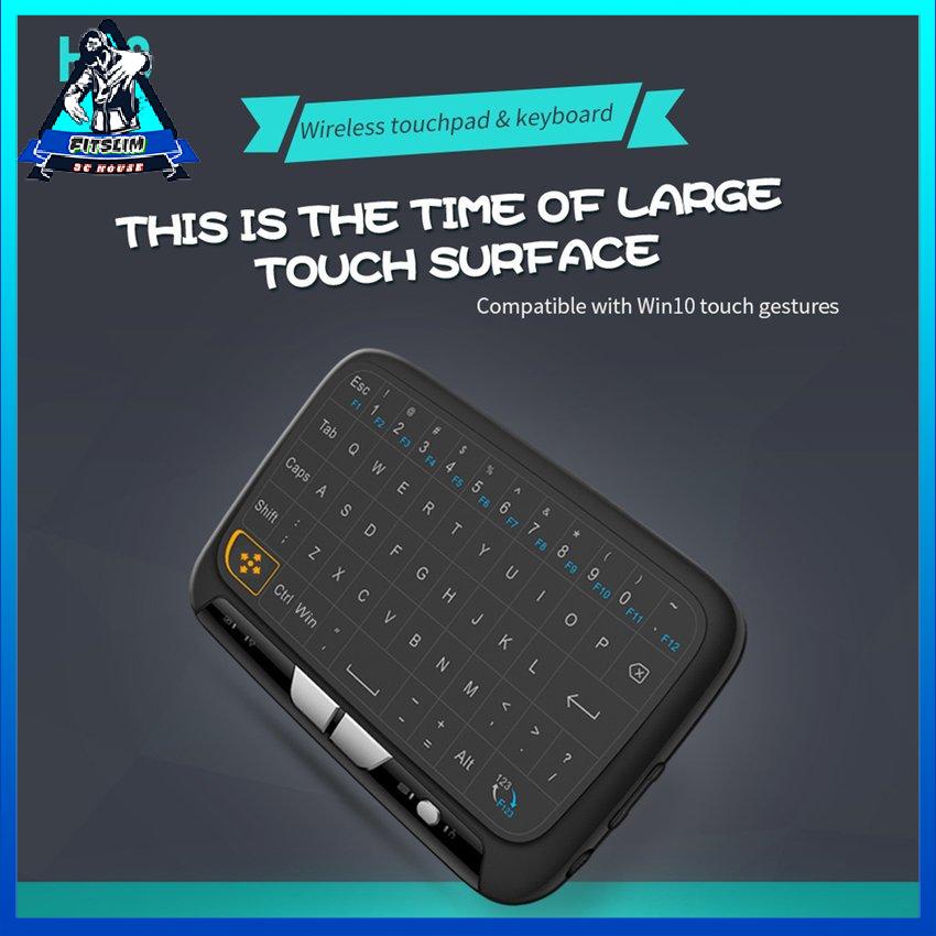 Chuột Không Dây H18 + Bàn Phím Mini Cảm Ứng Toàn Màn Hình Qwerty 2.4Ghz Di Có Chức Năng Đèn Nền Cho Smart TV
