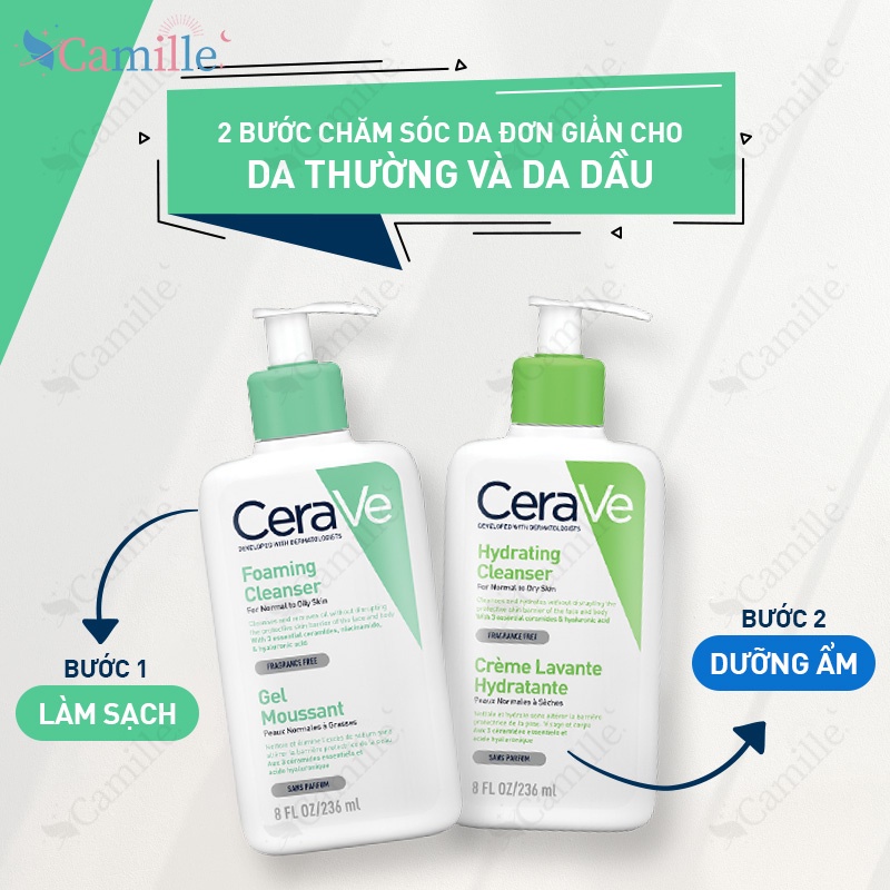 Sữa Rửa Mặt dịu nhẹ CeraVe Foaming Cleanser Giúp Làm Sạch Sâu Dành Cho Da Dầu 236ml – Lọ