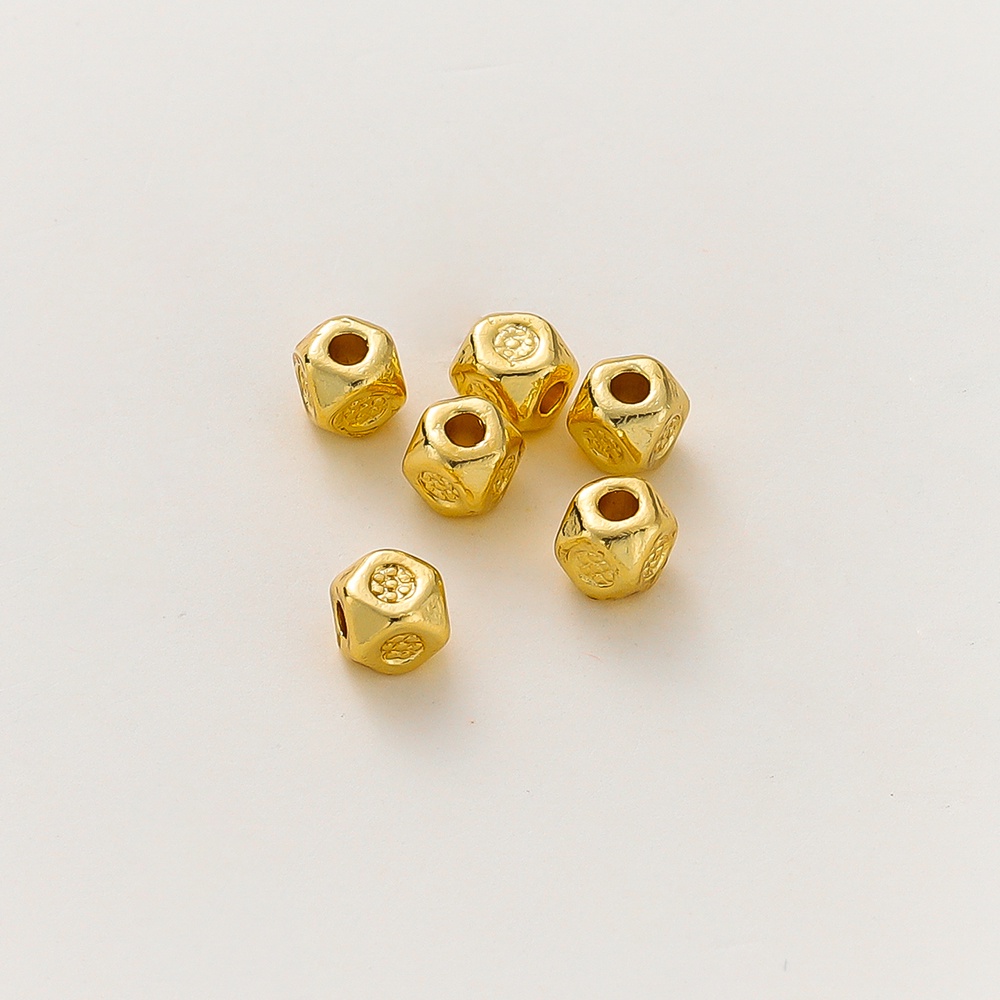 Bộ 20 Hạt Xâu Chuỗi Làm Trang Sức Mạ Vàng 18K 3.5mm Không Dị Ứng