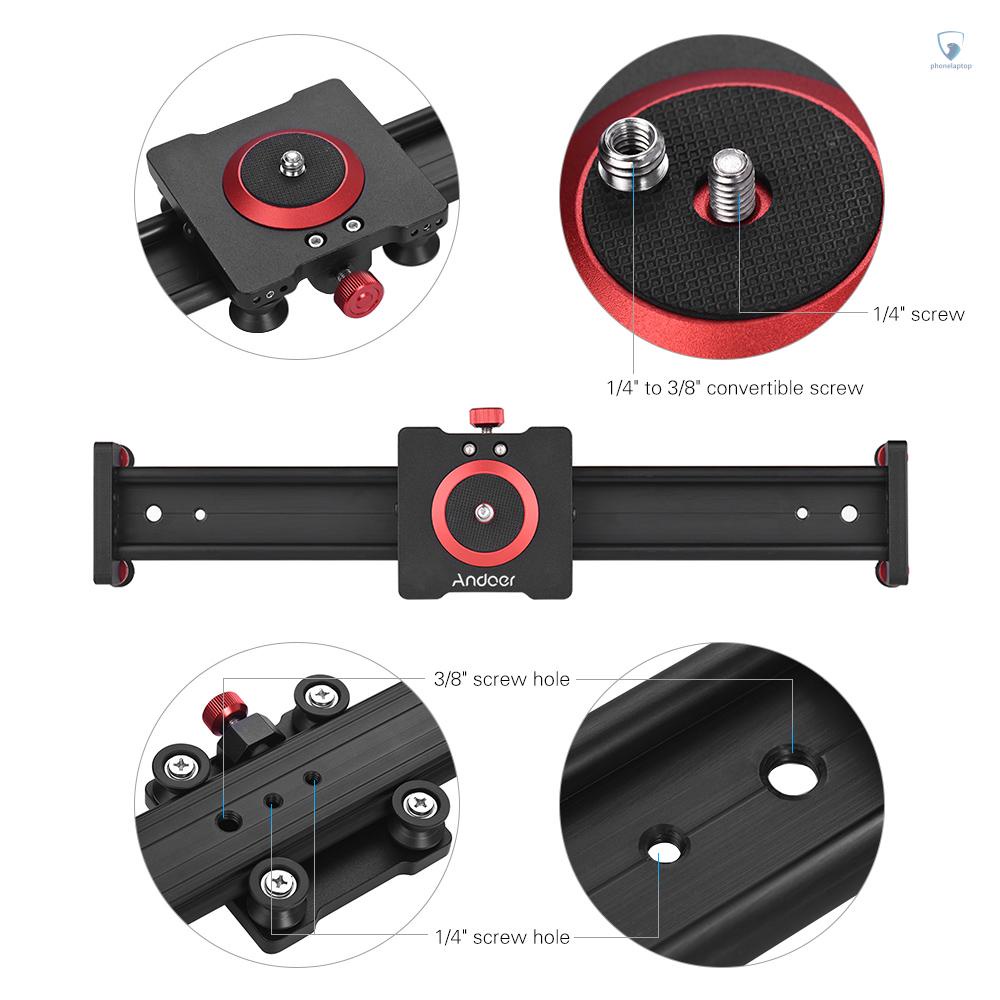 Thanh Trượt Máy Ảnh Andoer 50cm / 20inch Bằng Hợp Kim Nhôm Tải Trọng Tối Đa Lên Đến 11Lbs