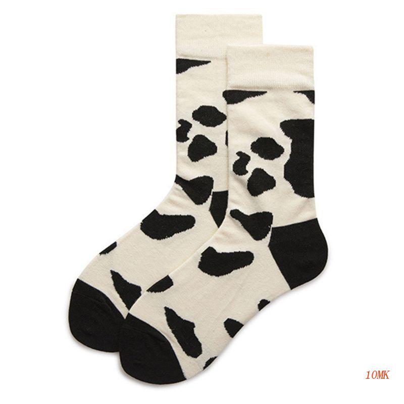 Vớ Cổ Vừa In Họa Tiết Bò Sữa Đen Trắng Vui Nhộn Cho Nam Và Nữ