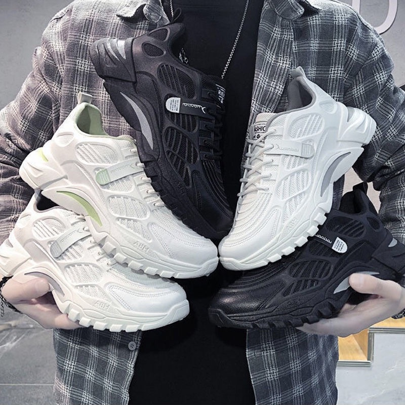 Giày thể thao nam giày nam trắng mới  tăng chiều cao lưới thoáng khí giày sneaker cổ thấp Ace 7453