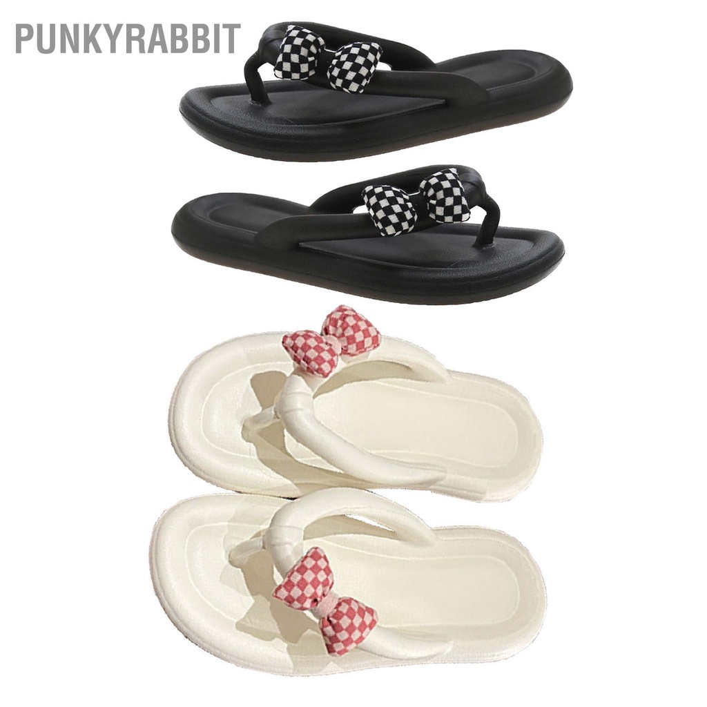 PunkyRabbit Nữ Dép Xỏ Ngón Đế Mềm Đi Trong Nhà Mùa Hè Có Trang Trí Nơ Xăng Đan Bé Gái Cho Bãi Biển Gia Đình