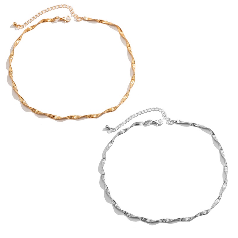 Vòng cổ Dạng Chuỗi Xích Màu Sắc Bạc / Vàng Phối Tua Rua Đơn Giản Thời Trang Cho Nam Và Nữ