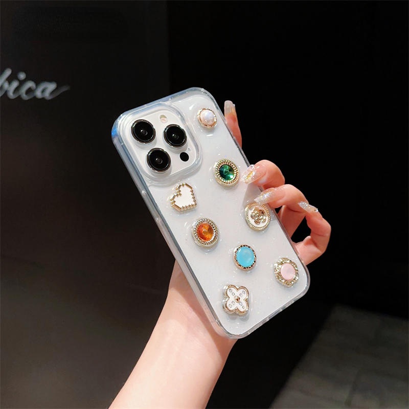 Ốp Điện Thoại Đính Đá Dễ Thương Cho iPhone 14 13 12 11 Pro MAX Plus X XS MAX XR 7 8 Plus SE 2022 2020 14Plus 13Mini 12Mini