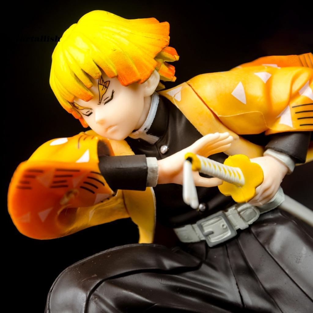Mô hình nhân vật Zenitsu nhất thức cao 15cm trong thanh gươm diệt quỷ | Figure anime kimetsu no yaiba decor trang trí