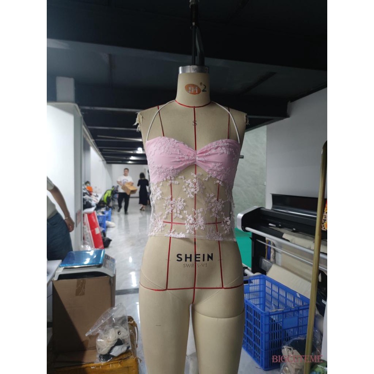 [] - Áo Tank Top Cổ Chữ V Không Tay Phối Ren Nhìn Xuyên Thấu Cho Nữ Áo Kiểu Màu Hồng Xinh Xắn Thời Trang