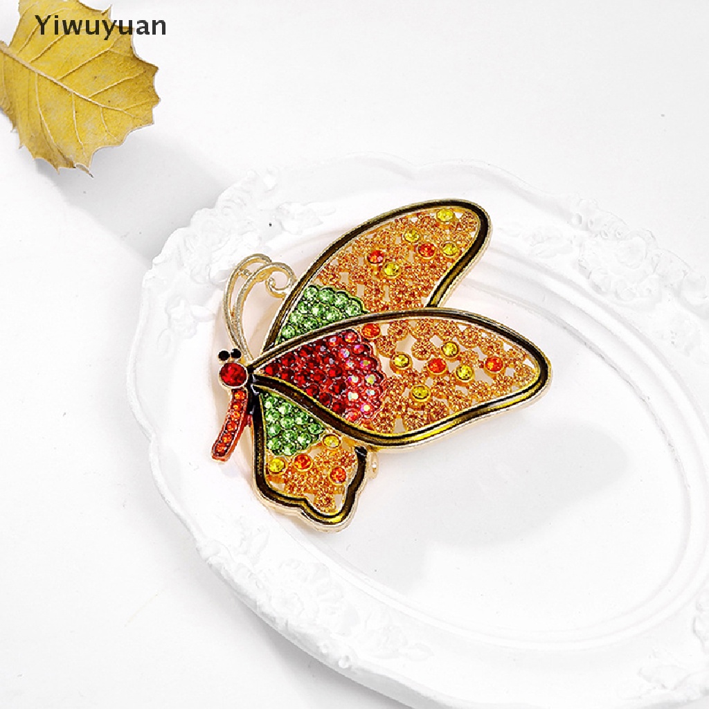 < Yiwuyuan > Trâm Cài Áo Hình Bướm Đính Đá Thời Trang Dự Tiệc Cho Nữ