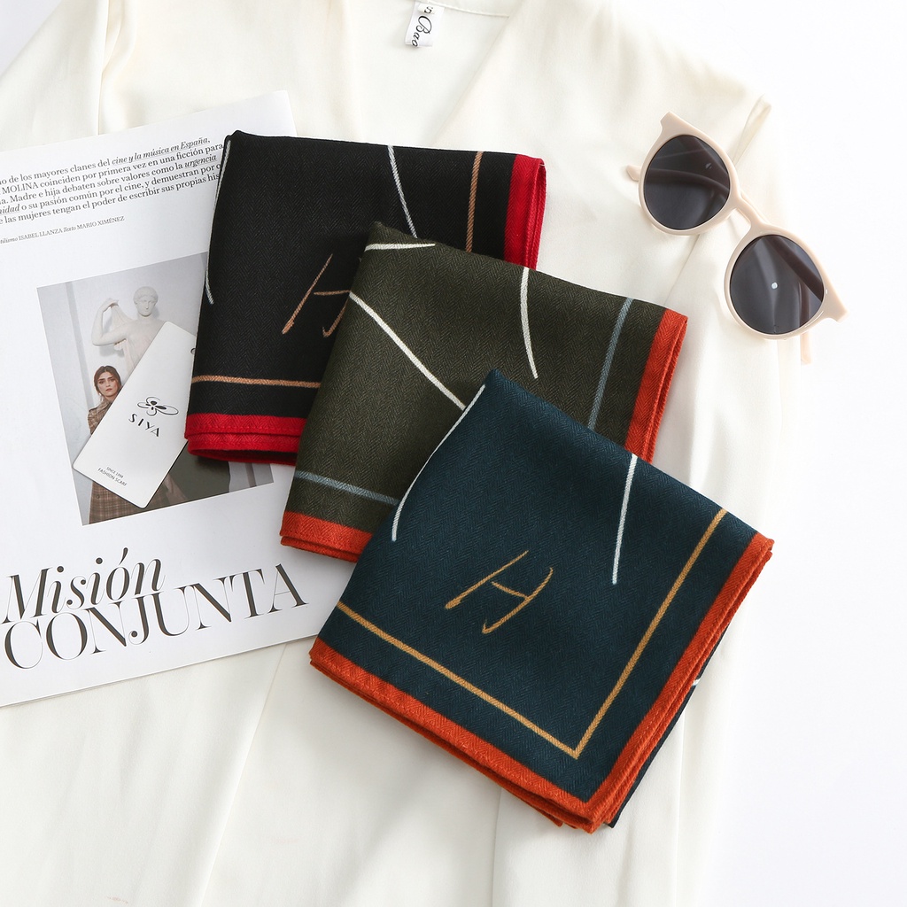 Khăn Choàng Cổ Hình Vuông Cỡ Nhỏ Chất cotton Lanh Thời Trang Xuân Hè Kích Thước 65 * 65cm Cho Nữ