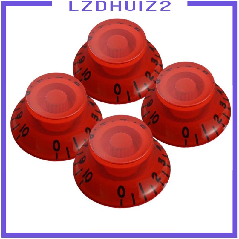 Set 4 Núm Điều Khiển Tốc Độ Màu Trong Suốt Cho Đàn Guitar LP