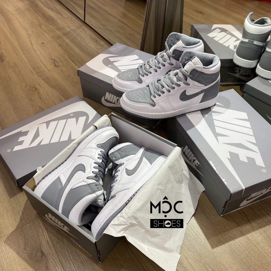 *CHÍNH HÃNG* Giày thể thao Sneaker NIKE Air Jordan 1 Retro High OG Stealth màu Xám Trắng - Code: 575441 - 037