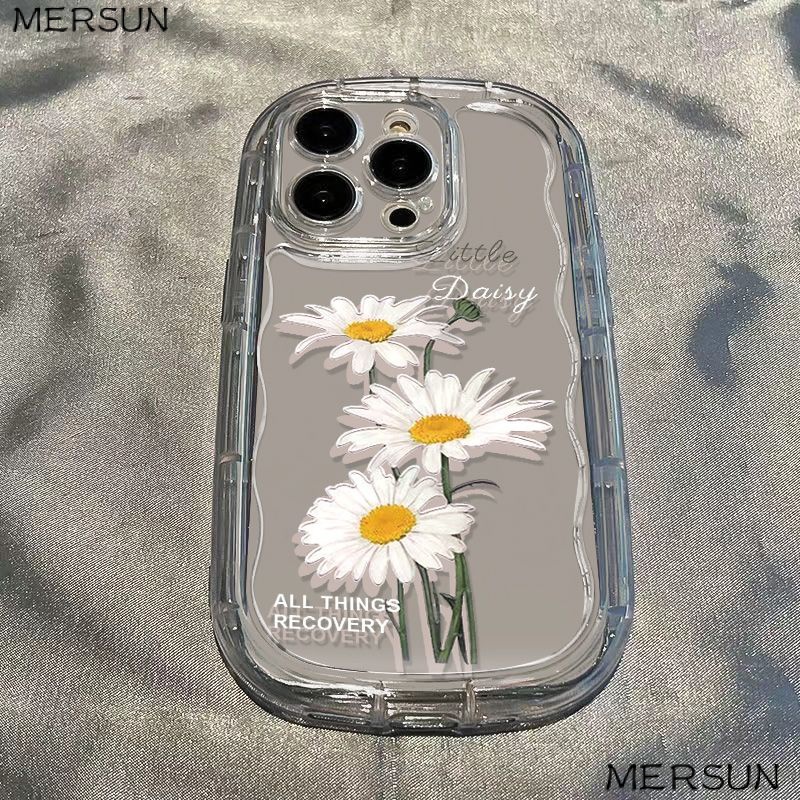 ✅Ốp Điện Thoại Mềm Trong Suốt Chống Sốc In Họa Tiết Hoa Cúc Cho Iphone 14 Promax 13127 / Xr Xs 118P