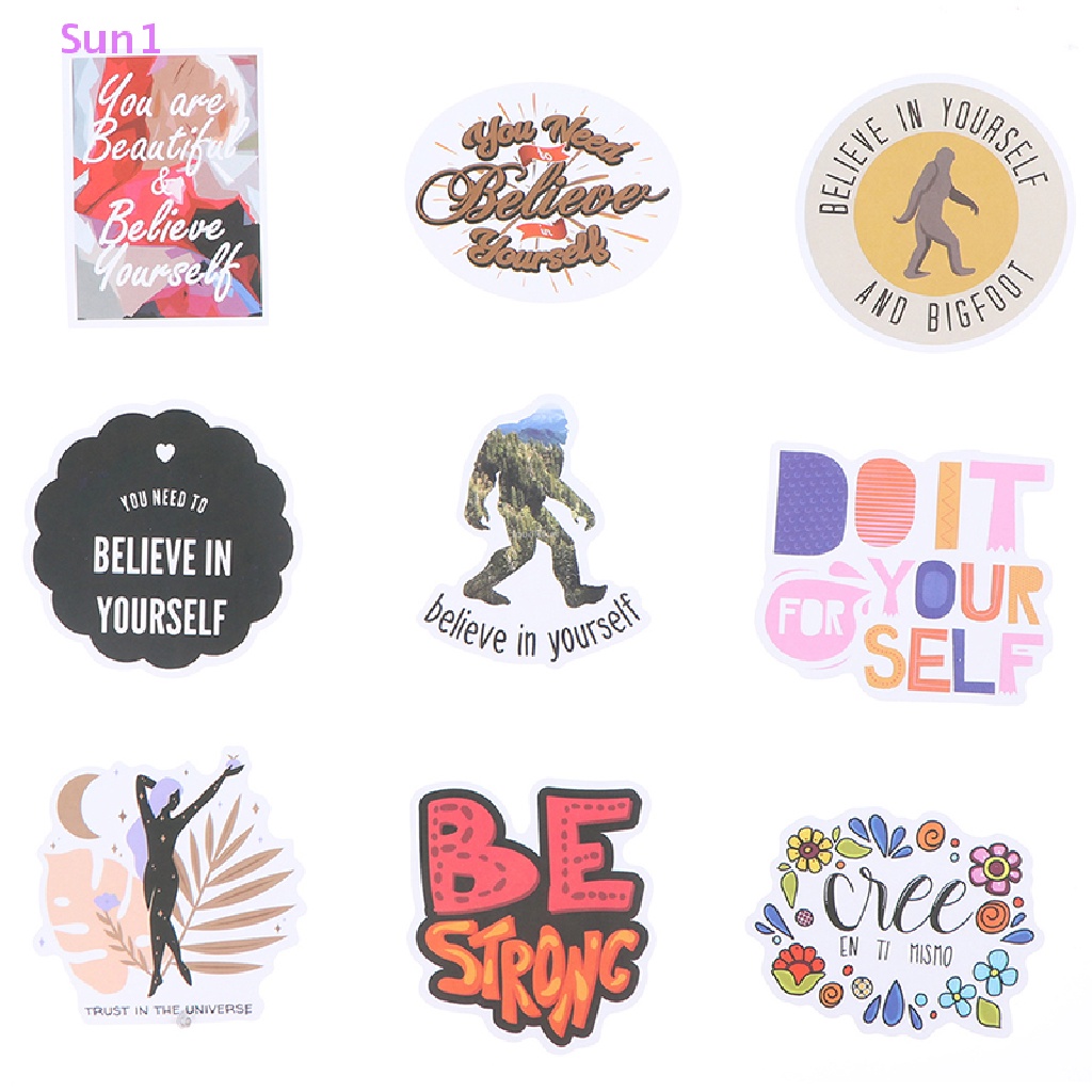 Set 50 Miếng Dán Hình Động Vật Trang Trí Laptop Phòng Học DIY