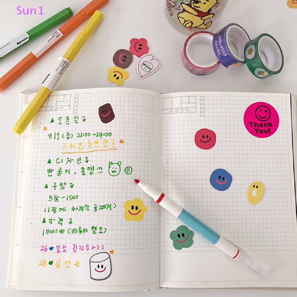 Set 1: 110 Sticker Mặt Cười Nhiều Màu Sắc Dễ Thương Dùng Để Trang Trí Văn Phòng / Trường Học