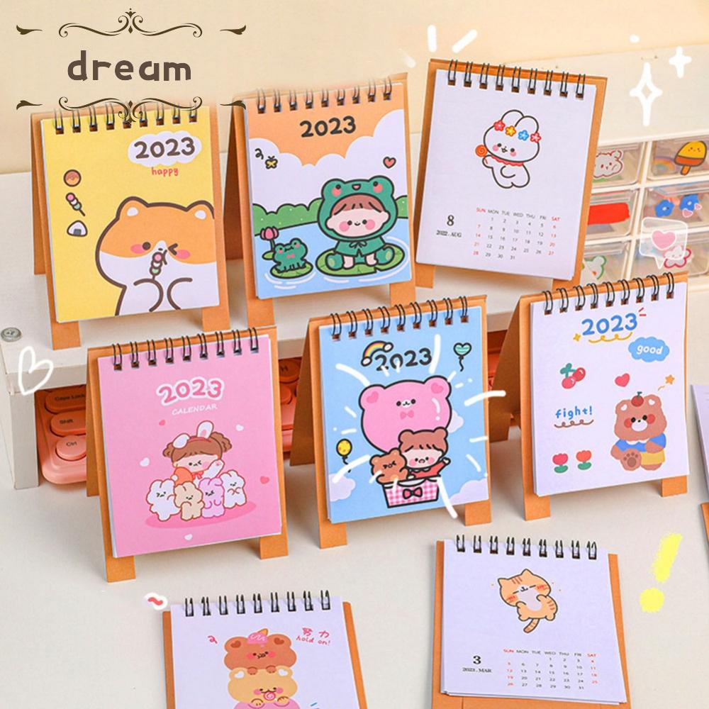 【DREAMLIFE】Memo Calendar Calendar Mini Calendar 2023 Daily Weekly Schedule Desk Calendar