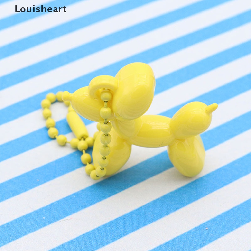 Móc Khóa Hình Chú Chó Và Bong Bóng Louisheart Mini Màu Kẹo Dễ Thương