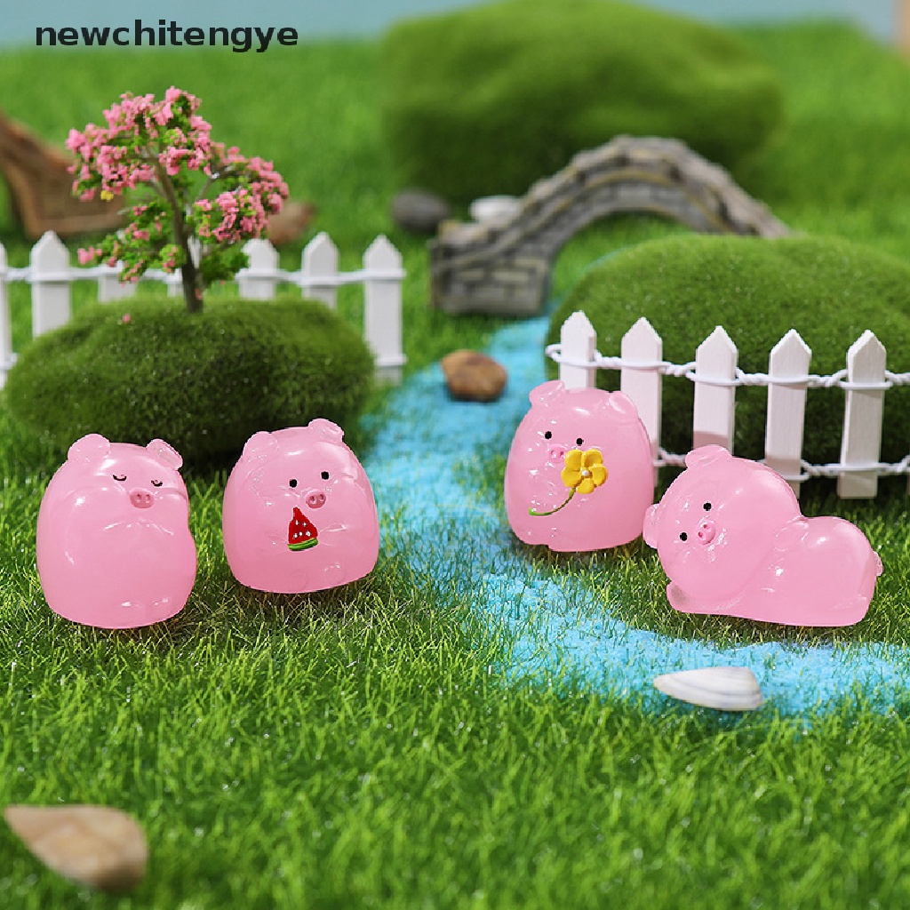 Mô Hình Chú Heo Mini Bằng Nhựa Phát Quang Độc Đáo Trang Trí Sân Vườn