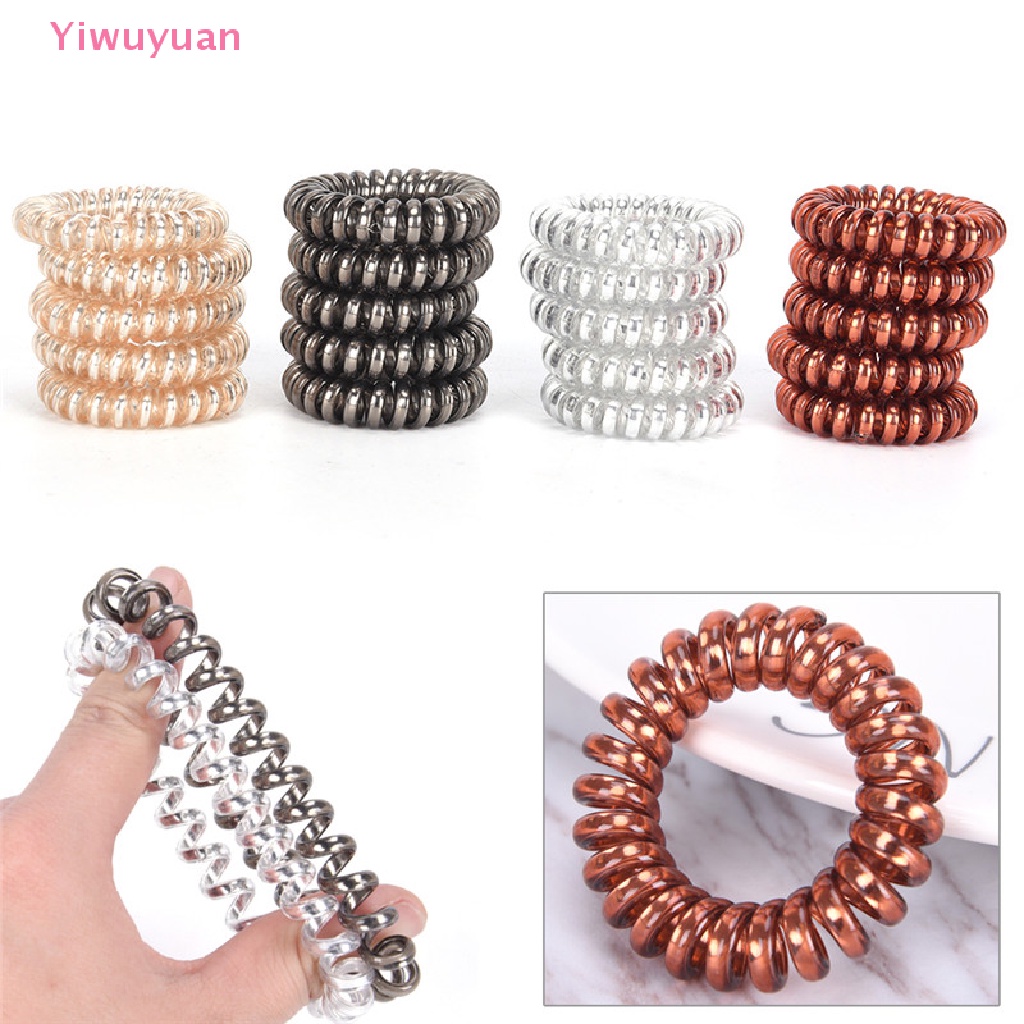 1 / 5 Dây Buộc Tóc Xoắn Cao Su Co Giãn Áo Thun Thiết Kế Mới Năng Động Thời Trang