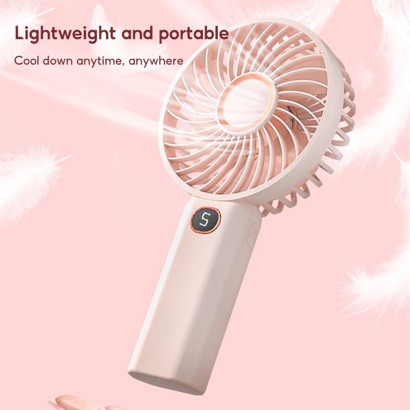 TBTIC Quạt Mini Cầm Tay Sạc USB 10000mAh Kèm Giá Đỡ Điện Thoại Tiện Dụng