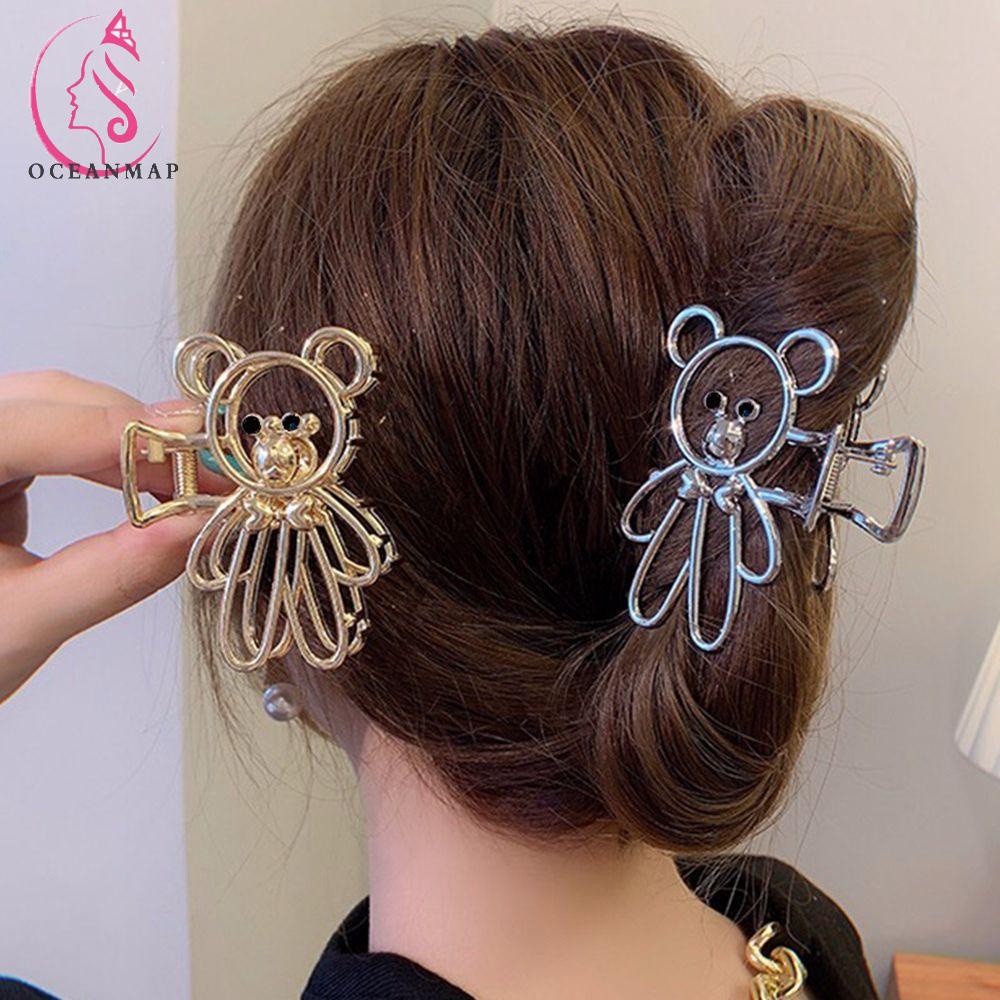 Kẹp Tóc Bằng Hợp Kim Nhiều Màu Sắc Đơn Giản Phong Cách Hàn Quốc Cho Nữ