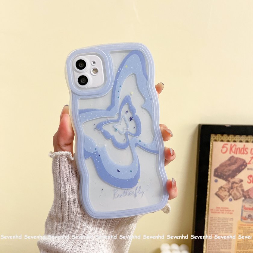 Ốp Điện Thoại Mềm Họa Tiết Bướm Thời Trang Cho iPhone 14 13 12 11 Pro Max Xs Max Xr X 7 8 6 6s Plus
